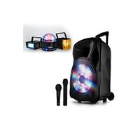 Enceinte mobile amplifiée 700W 12" LED/USB/BT/SD/FM + Micro + Pack Derby Lytor