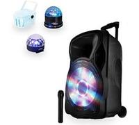 Enceinte mobile amplifiée 700W 12 LED/USB/BT/SD/FM + Micro + Pack Kolor Lytor