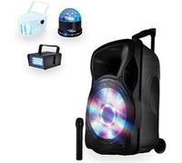 Enceinte mobile amplifiée 800W 15" LED/USB/BT/SD/FM + Micro + 3 jeux de lumière LytOr