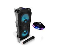 Enceintes actives Pickering Enceinte mobile autonome high power led rvb 400w usb/bt/sd/fm + micro sans fil - pickering cx6 + jeu ufo ovni