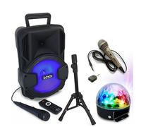 Enceinte Mobile Autonome Karaoke Enfant Party MOBILE8 - USB / Bluetooth - Micro SD - Micro - Pied - Télecommande - Jeu de lumière