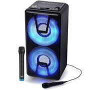 Enceinte Mobile Autonome MUSE M-1820DJ à LED Party box portable avec lecteur CD + Micro VHF et Filaire - BT/CD/AUX/USB - 150W