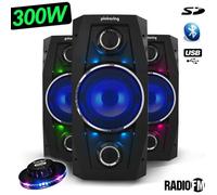 Enceinte mobile autonome - PICKERING - XS8 - 300W (75W) - Boomer 8"" LED bleu - BT USB SD FM