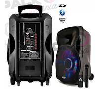 Enceinte Mobile Batterie PARTY12-LED 700W 12" à LEDs RVB - USB/BT/SD/FM + PIED