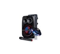 enceinte mobile high power autonome à led rvb 400w 8 - usb/sd/bt/fm + micro vhf - pickering fx08 + jeu ufo ovni