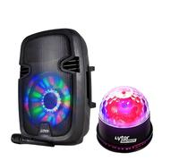 Enceinte mobile sur batterie PARTY7 300W Usb Bluetooth + FM + Micro + Effet Astro SUNMAGIC LED RVB