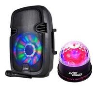 Enceinte mobile sur batterie PARTY7 300W Usb Bluetooth + FM + Micro + Effet Astro SUNMAGIC LED RVB
