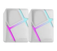Mars Gaming Haut-parleurs MSHW RGB Flow Drivers inversés 10W 3D-Surround Jack 3,5 mm Blanc