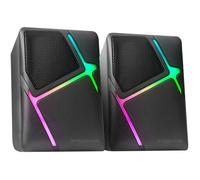 Mars Gaming Haut-parleurs Gaming MSH – Inversés, RGB Flow, 3D-Surround 10W, Jack 3.5mm Noir
