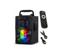 Audiocore AC730 Enceinte Bluetooth Portable sans Fil 11W Puissance de Sortie/Radio/SD/MMC/Aux-in/USB/Éclairage/Télécommande/Port Microphone/Poignée de Transport/Support de téléphone