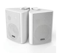 Enceinte Murale STUDIOFINIX 6,5 Pouces 400W étanche Bluetooth 5.1, Multi-Sync sans Fil + télécommande IR. Intérieur/extérieur, terrasse, Garage, Jardin (601BLE, Blanc, Lot de Deux)