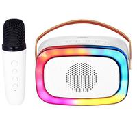 ENCEINTE NOMADE KARAOKÉ BLANCHE AVEC MIC XR 8A01 MINI PARTY TREVI