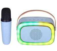 ENCEINTE NOMADE KARAOKÉ BLEUE AVEC MIC XR 8A01 MINI PARTY TREVI