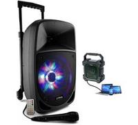 Enceintes, baffle et amplis DJ Party Light & Sound Enceinte Nomade sur batterie 300W Bluetooth PARTY-8LED - Micro - Tuner - Enceinte portable sans fil LED PARTY-BAGGY30 Cadeau