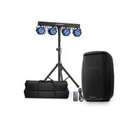 Enceinte SONO DJ Gemini AS-2115BT Enceinte PA Active 15" 2000W Bluetooth USB SD TWS XLR Mix Output + Portique Lumières DJ DMX