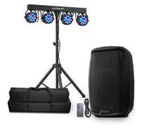 Enceinte SONO DJ Gemini AS-2115BT Enceinte PA Active 15" 2000W Bluetooth USB SD TWS XLR Mix Output + Portique Lumières DJ DMX