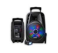 Enceinte PARTY-8LED sur batterie 8" à LEDs RVB 300W - USB/BT/FM + Micro + LEDSTROBE LytOr
