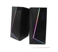 WE Enceinte PC 2.0 – 2x3W RMS, Bluetooth, LED RGB, USB, Jack stéréo 3,5 mm, interrupteur on/off