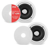 Enceinte Plafond/Murale 16,5 Cm - Système D'Enceintes 2 Voies Avec Tweeter Orientable En Titane De 2,5 Cm -Haut Parleur Encastrable Plafond