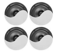 Power Dynamics NCBT604 - Set 4 Haut-Parleurs de Plafond Amplifiés BT, avec Grille de Protection 6,5" - Blanc, Puissance 30W HP sans Fil, Bluetooth, Idéal pour Diffuser de la Musique en Intérieur