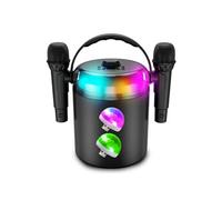 Enceinte PLAYKARAOKE 120W LED RVB, Bluetooth USB, 2 Micros sans fil, Effets Vocaux, Compatible TV Connectée, 2 Mini Lumières LED