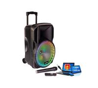 Enceinte portable 15""/38 cm - PARTY 800W - USB/BLUETOOTH/FM/MICRO VHF - PARTY-15LED Câble PC ORDI - Soirée Fête Anniversaire