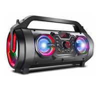 Audiocore AC875 Bazooka Enceinte Bluetooth Portable Boombox 30W (20W + 5Wx2) IPX4 Étanche aux éclaboussures/Radio/microSD/Aux-in/USB/Éclairage/Port Microphone