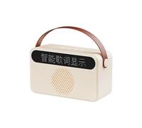 Enceinte Portable avec Affichage des Paroles, Enceinte pour la Maison, KTV, , USB, Caisson de Basses, Blanc