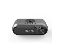 Enceinte Portable avec Chargeur, Horloge, Affichage LED de L'Heure, Charge Sans Fil 15 W, Enceinte Multifonctionnelle