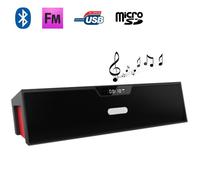 Enceinte Portable Bluetooth FM Réveil Lecteur Micro SD USB Jack Noir et Rouge - YONIS