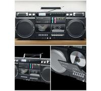 Enceinte Portable Bluetooth Hifi 80W - Ghetto Blaster Enregistreur de cassette CD RADIO FM BLUETOOTH -Écran LCD ¿ Port USB MP3