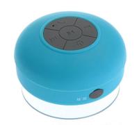 Enceinte Portable Bluetooth Ronde Kit Main Libre Ventouse Waterproof Douche Bleu YONIS
