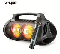 Enceinte portable Bluetooth W-KING D10MIC, 70W RMS, enceintes Bluetooth sans fil étanches IPX6 avec caisson de basses/amplification des basses noir