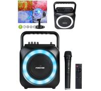 ENCEINTE SONO PORTABLE PRO PARTY KARAOKE LED RGB BLUETOOTH USB RADIO FM + MICRO MAIN SANS FIL + TELECOMMANDE + JEUX DE LUMIERE RGB