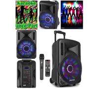 Enceinte Portable Karaoke - SONO - 12"" - 700W - Bluetooth - Micro Sans Fil RGB