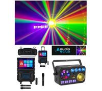 ENCEINTE PORTABLE PRO KARAOKE BLUETOOTH 500W ¿ WIFI 5G - AVEC ECRAN TACTILE COULEUR KARAOKE ¿ Effet jeux de lumière 6-en-1 DMX