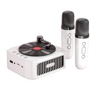 Enceinte portable sans fil avec style d'enregistrement CD vintage BT5 3 Technologie double microphones HiFi Son stéréo Prise en charge AUX USB Carte TF 10 heures de lecture