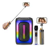 Enceinte portable sur batterie Karaoke Enfant 100W Ibiza SIGMA20 USB Bluetooth - 1 Micro sans fil - 1 mini enceinte Perche Selfie
