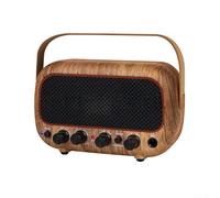 Enceinte portable, système de double haut-parleur 5 W pour guitare électrique, rechargeable pour mini appareil audio, design compact pour voyage, utilisation en extérieur, noir (marron)
