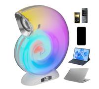 Enceinte portable - Veilleuse réglable avec haut-parleurs sans fil en forme de coquillage - Audio de voyage - Haut-parleur portable multifonction avec lumière douce et chaude pour le bureau