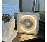 Enceinte Portable Vintage en Vinyle, Éclairage D'ambiance, 4 Éclairages D'ambiance, Compatible avec Une Large Gamme De Formats, Idéale pour La Chambre, Le Bureau Ou Les Fêtes, Rose