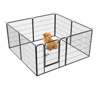 Enceinte pour animaux domestiques/clapier/château pour chiens, huit panneaux pliants, taille 80 x 60 cm/pièce, noir