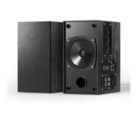 Enceinte pour Platine Vinyle & PC Enceinte Active Bibliothèque 2x30W Haut-Parleur avec Prise Jack 4""Woofer Basse Double Entrée Noir