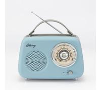 Enceinte/Radio HALTERREGO rétro 2, 5W RMS, Bluetooth, Radio FM, lecteur USB, Aux IN, batterie rechargeable, bleu