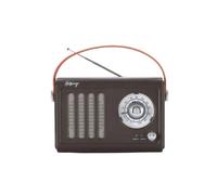 Enceinte/Radio rétro HALTERREGO style vintage, RMS 5W, Bluetooth, Radio FM, lecteur USB, Aux IN, Batterie rechargeable, marron