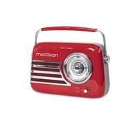 Madison Radio vintage FREESOUND-VR40R 30W Batterie longue autonomie Bluetooth USB FM Rouge