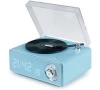 Bigben enceinte bluetooth réveil en forme de tourne disque bleu BTTDMINIBL