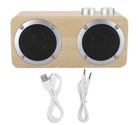 Enceinte rétro Bluetooth sans fil avec support vertical pour disques de jeu, caisson de basses, bouton rotatif de réglage du son, câble audio