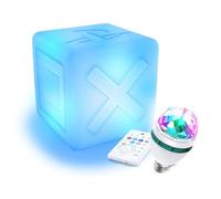 Enceinte sans Fil Bluetooth - Déco Cube Gaming Lumineux à LED 9 Couleurs, Ampoule LED Inclus