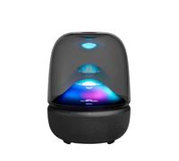 Harman Kardon Aura Studio 5 Haut-Parleur Bluetooth, Technologie Constant Sound Field, Conception à 3 Voies, Connexion Multi-Enceintes Via Auracast, Jeu de lumières coloré, Halo ambiant à 360°, Noir